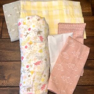 3 cloud island swaddles, 3 burp clothes